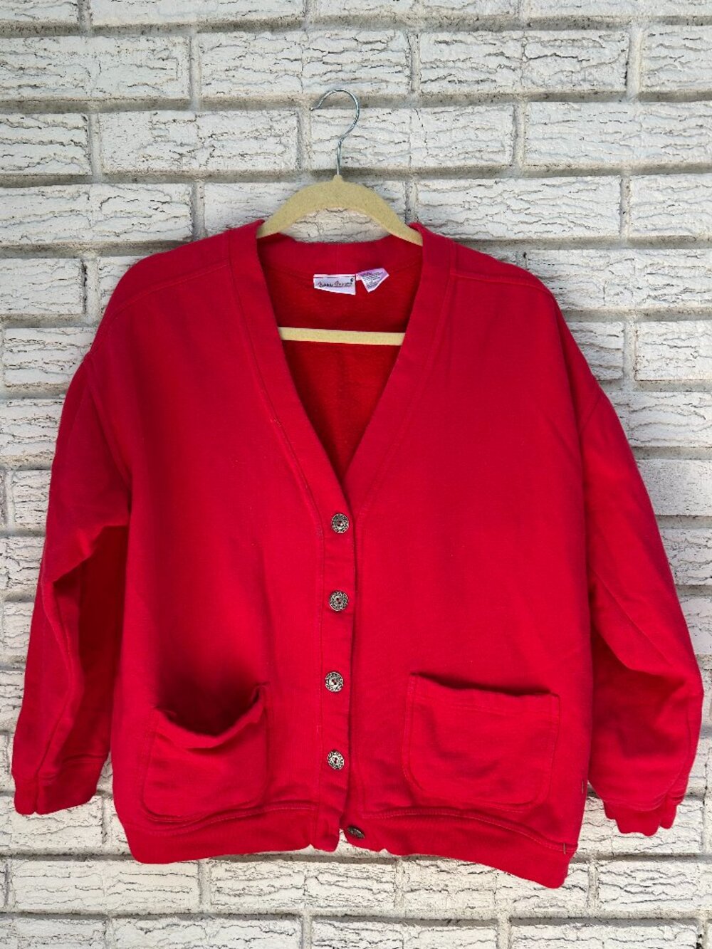 Vintage Bobbie Brooks Red Cardigan Sweatshirt